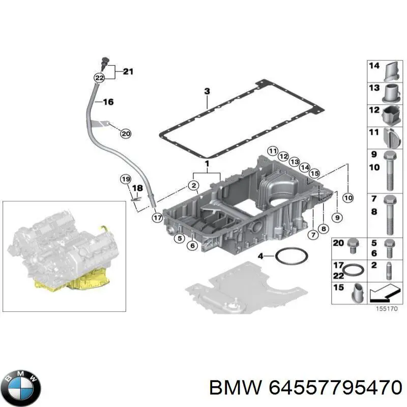 64557795470 BMW correa trapezoidal