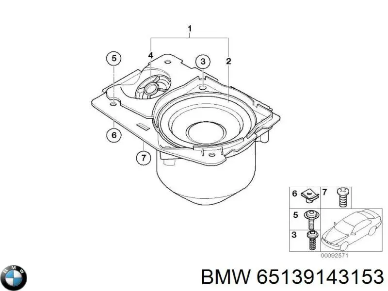Comprar 65139143153 BMW Altavoz de la puerta delantera