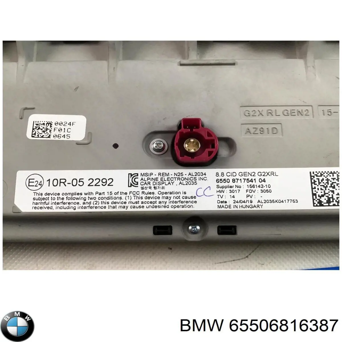Pantalla multifunción BMW 65506816387 precio, desde 952,51 EUR