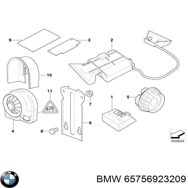 65758382240 BMW sensor, indicador de inclinación