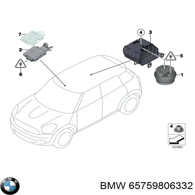 65750382327 BMW alarma de la unidad de control (ecu)