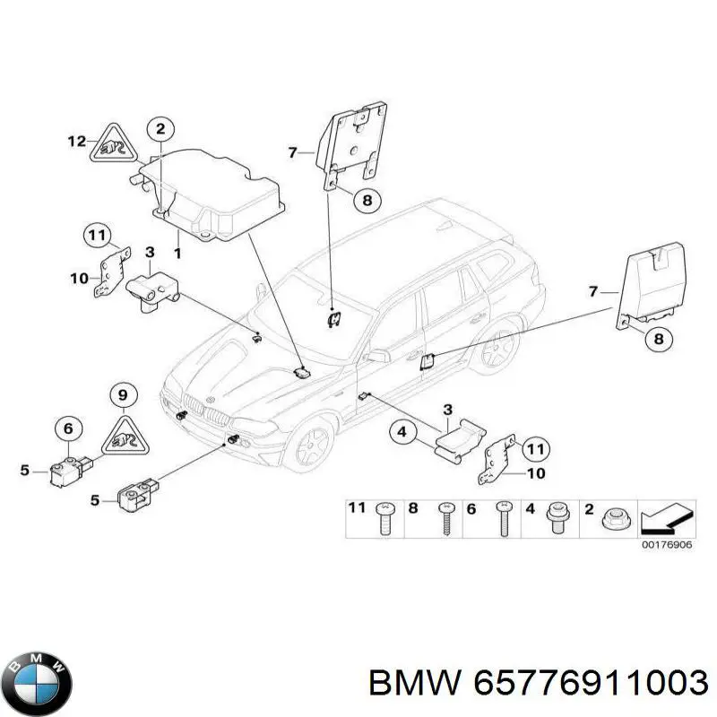 Sensor de airbag delantero 65776911003 BMW