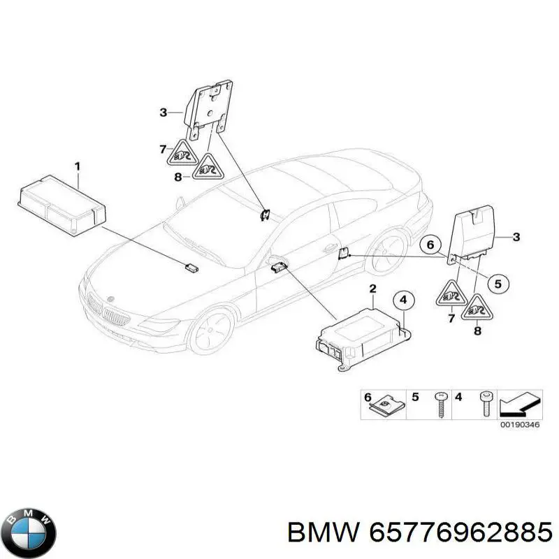 65776962885 BMW procesador del modulo de control de airbag