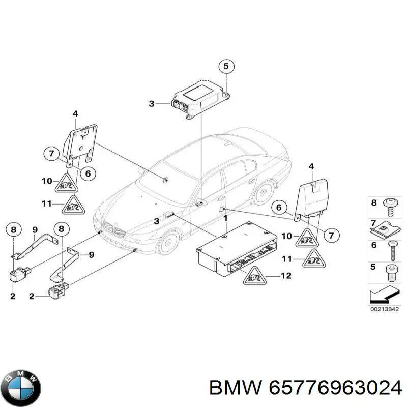 65776963024 BMW procesador del modulo de control de airbag
