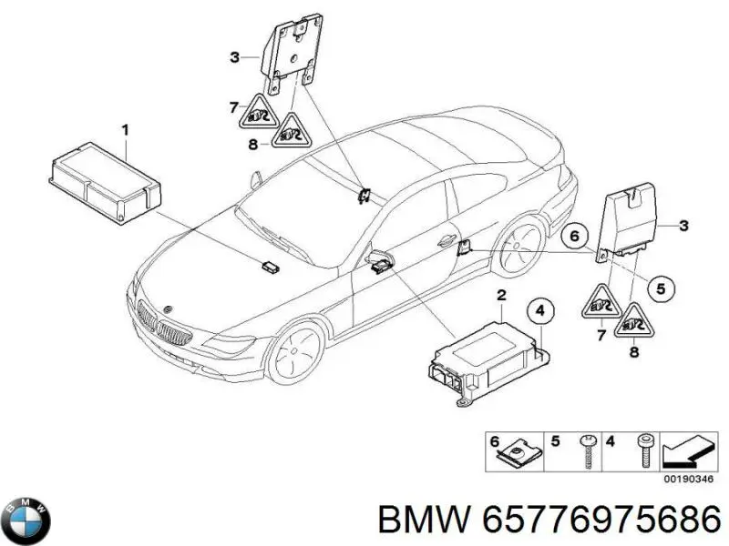 65776957029 BMW procesador del modulo de control de airbag