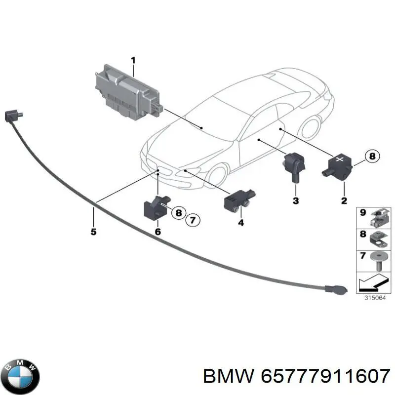 65777911607 BMW Módulo de control de airbag