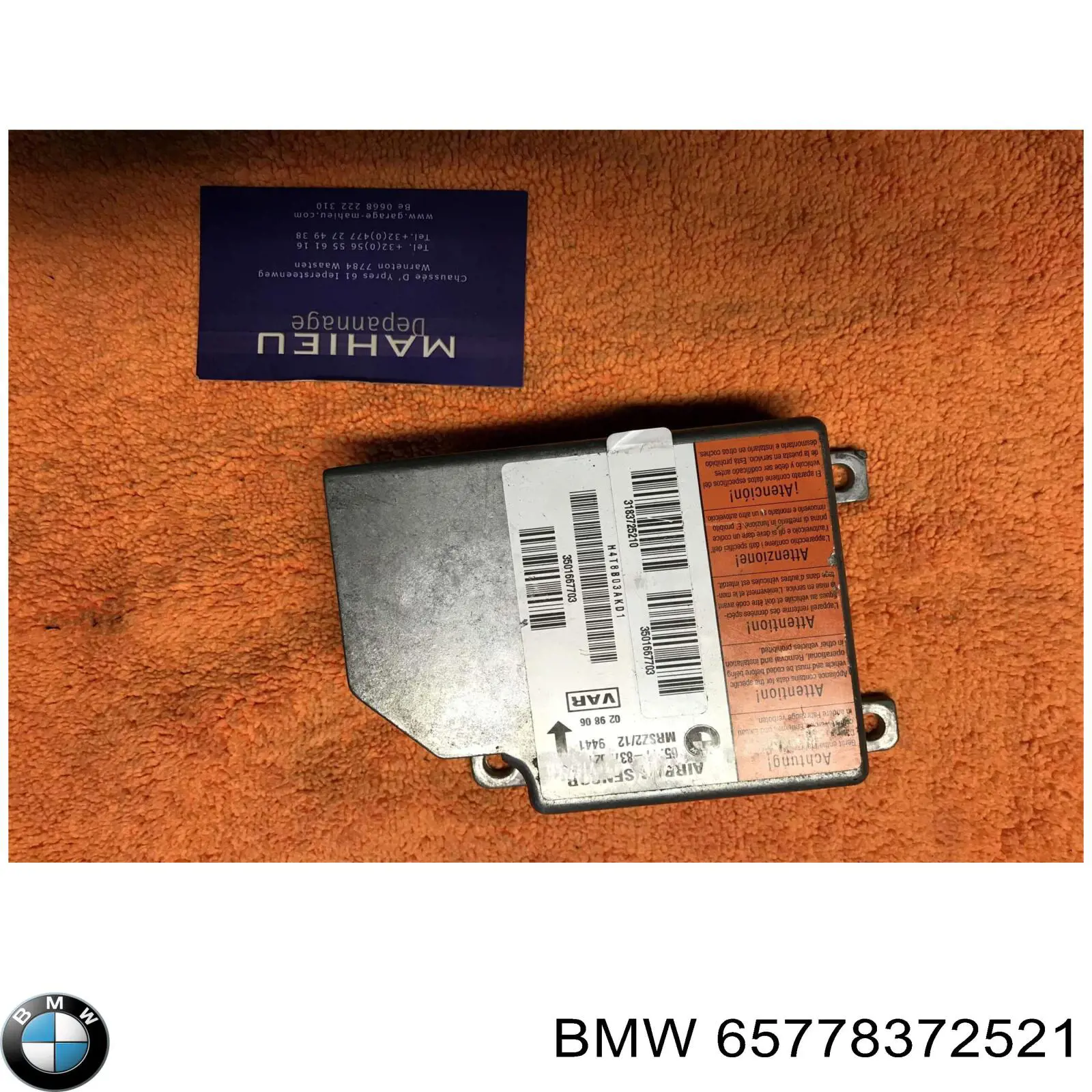 65778372521 BMW procesador del modulo de control de airbag
