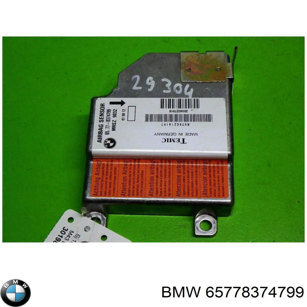 65778374799 BMW procesador del modulo de control de airbag
