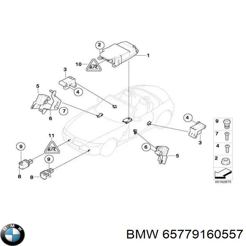 65779160557 BMW procesador del modulo de control de airbag