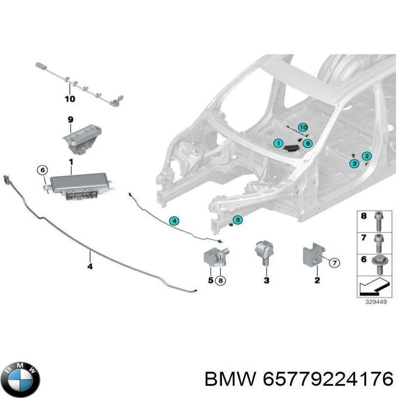 Sensor AIRBAG delantero para BMW 5 (F10)