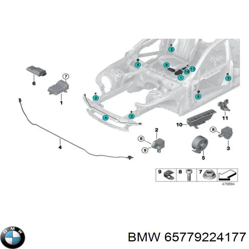 65779224177 BMW sensor airbag lateral derecho