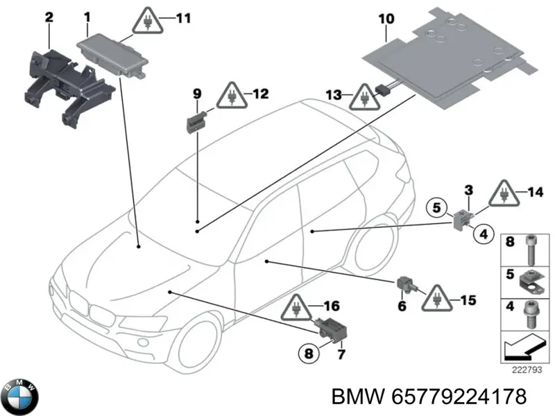 Sensor de airbag delantero 65779224178 BMW