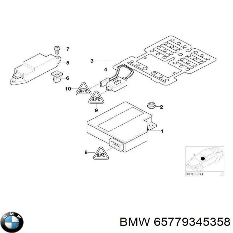 65779345358 BMW procesador del modulo de control de airbag
