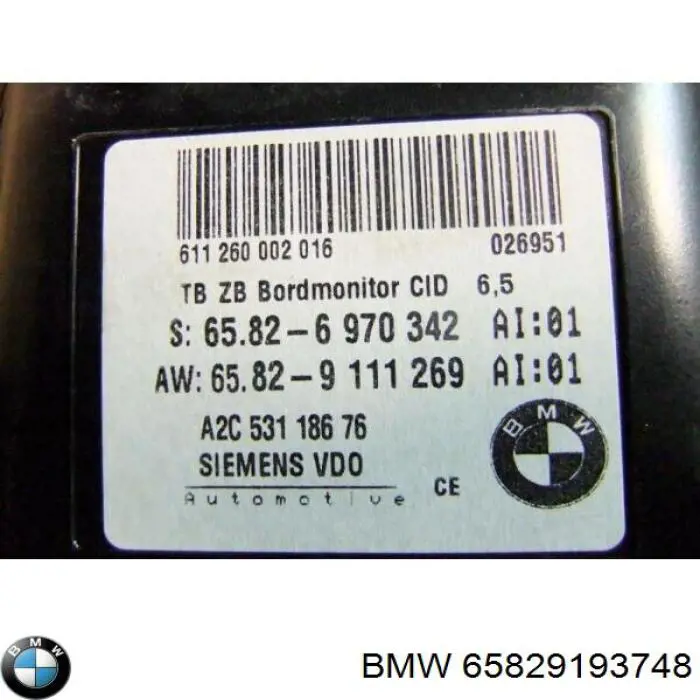 65829193748 BMW pantalla multifuncion