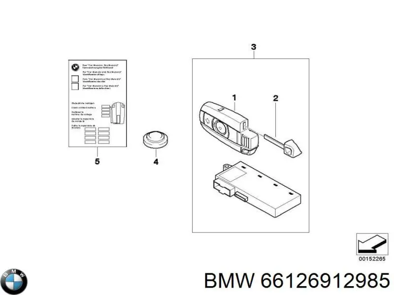 66126912985 BMW batería de llavero