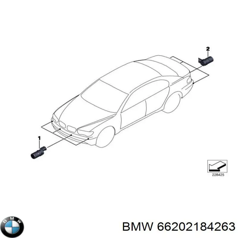 66202184263 BMW sensor alarma de estacionamiento (packtronic Frontal)