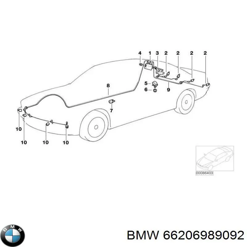 Comprar 66206989092 BMW Sensor de estacionamiento delantero/trasero central