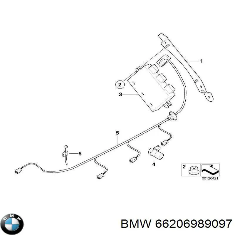 66206989097 BMW sensor de alarma de estacionamiento(packtronic Delantero/Trasero Central)