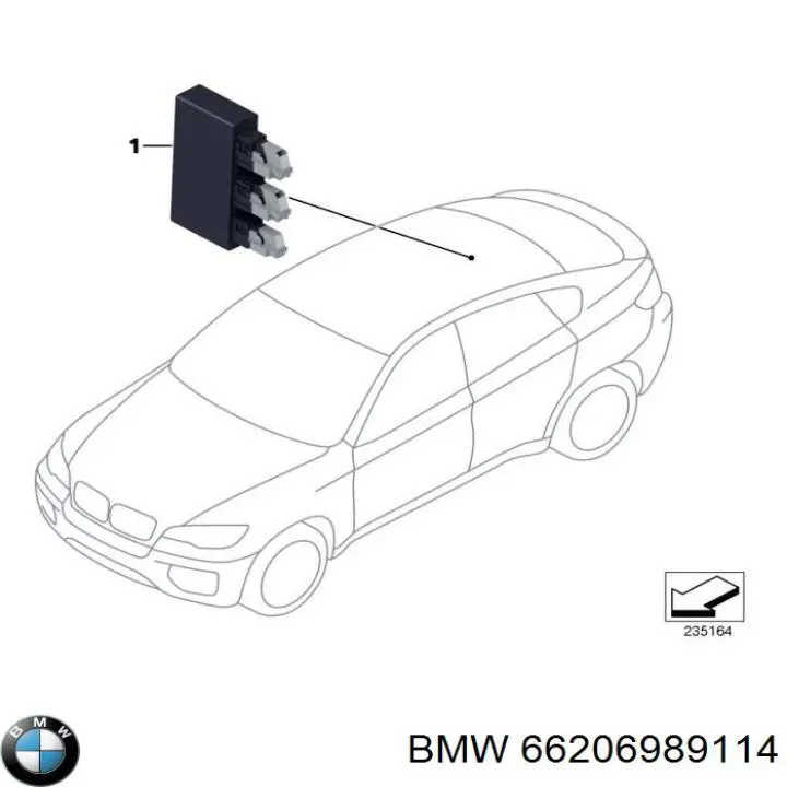 66206989114 BMW sensor de alarma de estacionamiento(packtronic Delantero/Trasero Central)