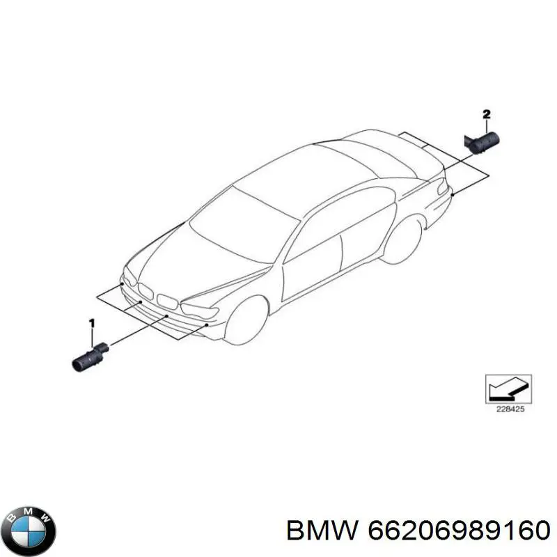 66206989160 BMW sensor alarma de estacionamiento trasero