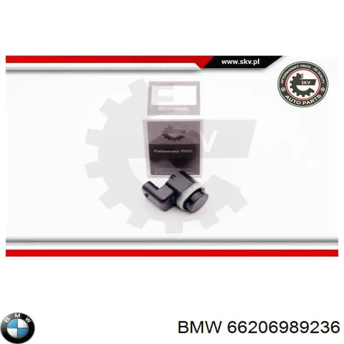 66206989236 BMW sensor de alarma de estacionamiento(packtronic Delantero/Trasero Central)