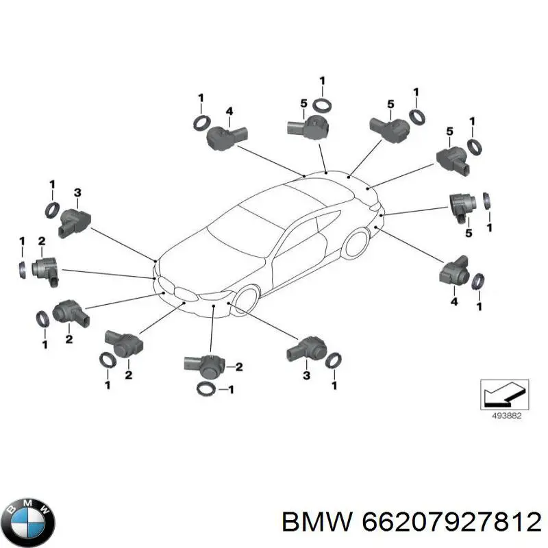 Comprar 66209826959 BMW Sensor de aparcamiento delantero lateral