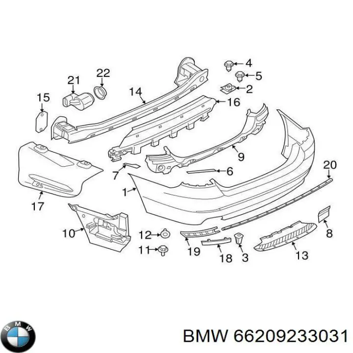 66209233031 BMW sensor alarma de estacionamiento (packtronic Frontal)