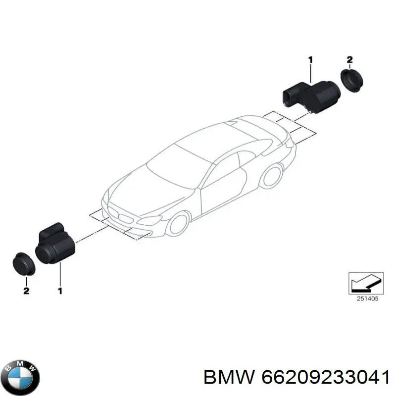 66209233041 BMW sensor de alarma de estacionamiento(packtronic Delantero/Trasero Central)