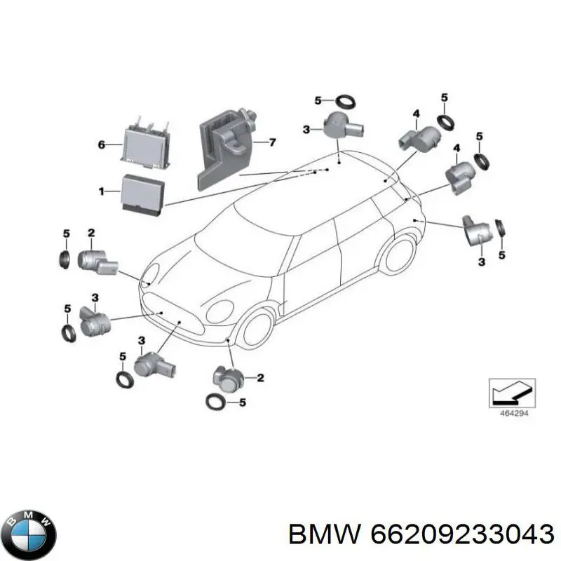 66209233043 BMW sensor alarma de estacionamiento (packtronic Frontal)