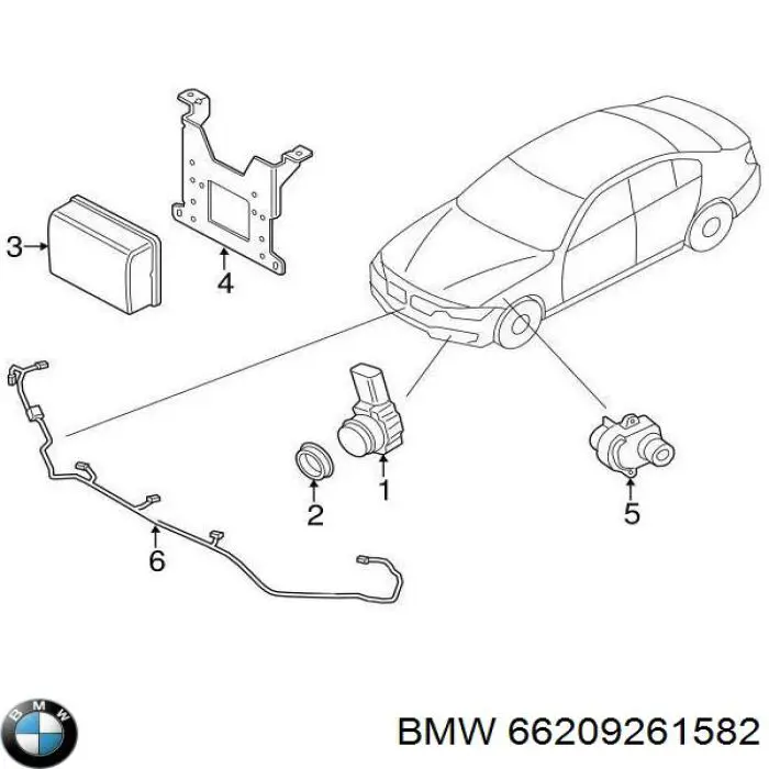 Comprar 66209261582 BMW Sensor de estacionamiento delantero/trasero central