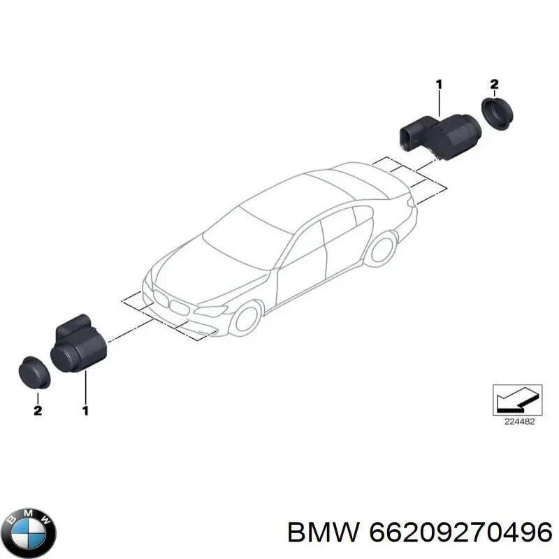 66209270496 BMW sensor alarma de estacionamiento (packtronic Frontal)