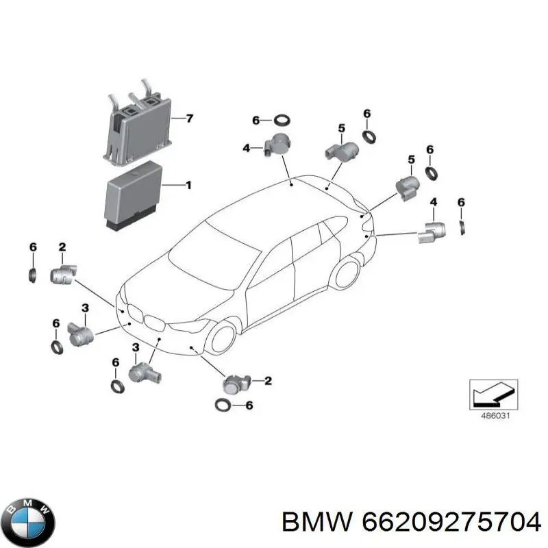 66209275704 BMW sensor alarma de estacionamiento (packtronic Frontal)