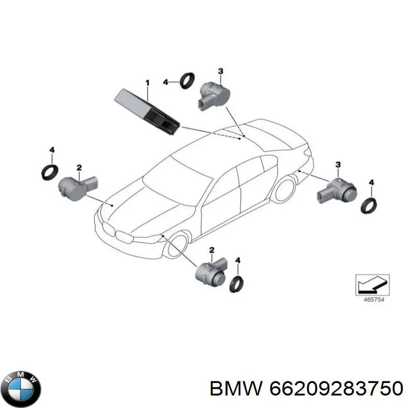 Sensor De Alarma De Estacionamiento(packtronic) Delantero/Trasero Central para BMW 5 (G31)