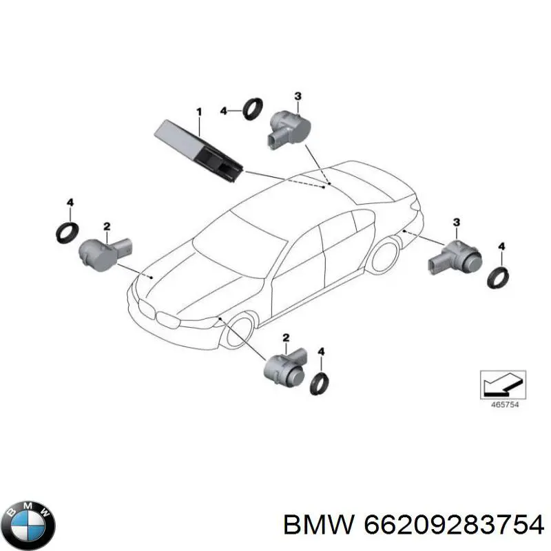Comprar 66209283754 BMW Sensor de estacionamiento delantero/trasero central