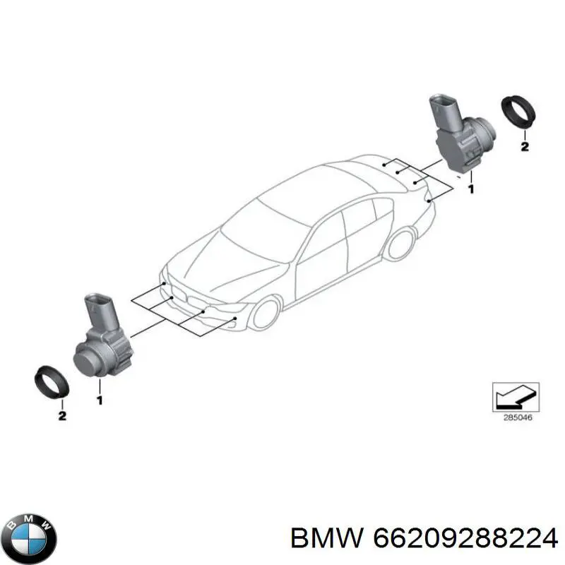 Comprar 66209288224 BMW Sensor de estacionamiento delantero/trasero central