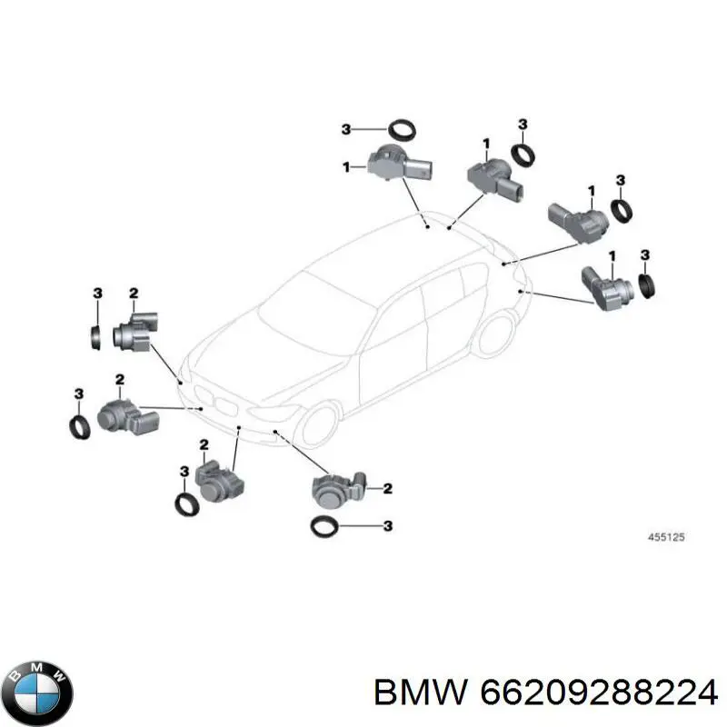 Sensor de estacionamiento delantero/trasero central BMW 66209288224 precio, desde 29,09 EUR