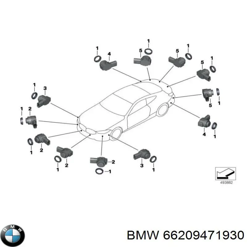 Sensor Alarma De Estacionamiento (packtronic) Trasero Lateral para BMW 1 (F40)