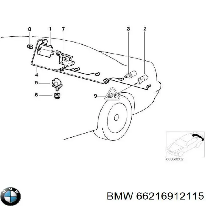 66216912115 BMW sensor de alarma de estacionamiento(packtronic Delantero/Trasero Central)