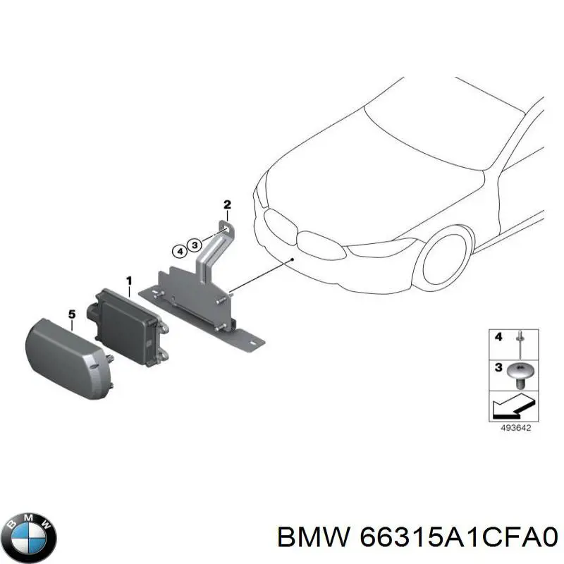 66315A1CFA0 BMW sensor de distancia por radar