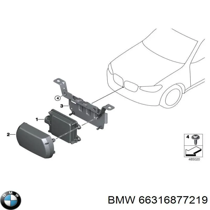 66316877219 BMW listón embellecedor/protector, parachoques delantero