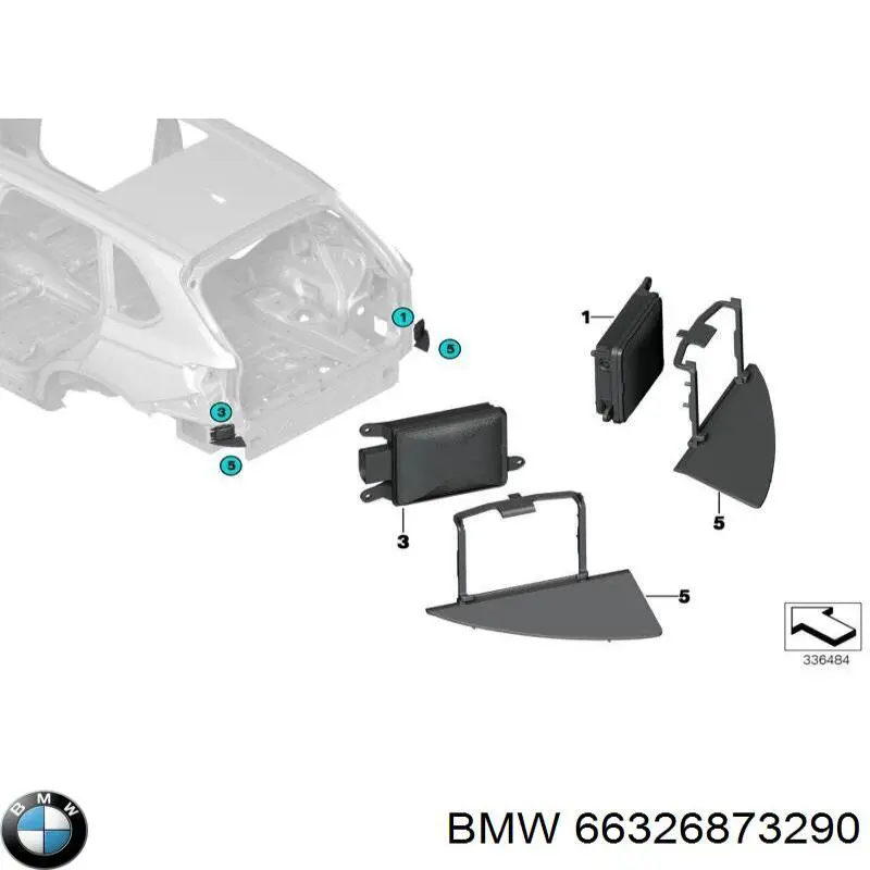 66326873290 BMW sensor de control de ángulo muerto trasero