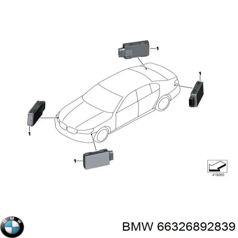 Comprar 66326892839 BMW Sensor de ángulo muerto trasero