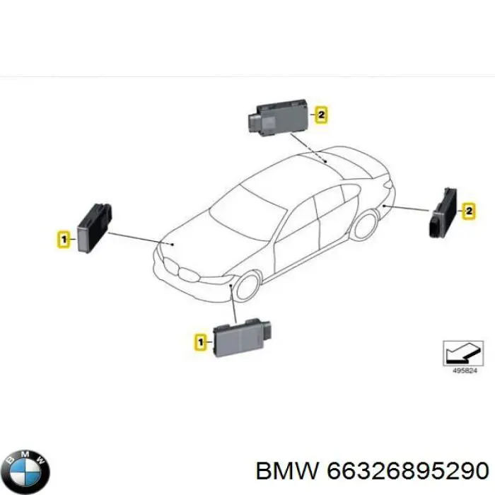 Comprar 66326895290 BMW Sensor de ángulo muerto trasero
