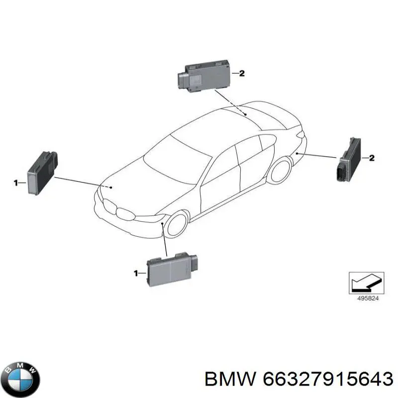 Sensor de ángulo muerto trasero BMW 66327915643 precio, desde 306,37 EUR