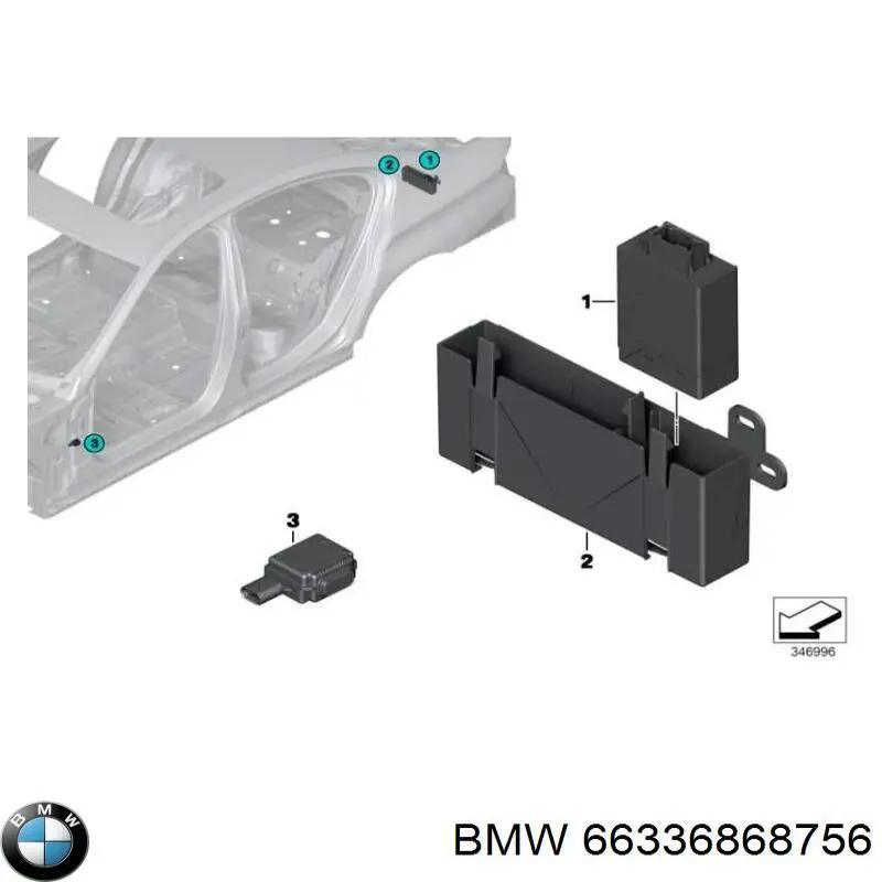 66336854698 BMW unidad de control, auxiliar de aparcamiento