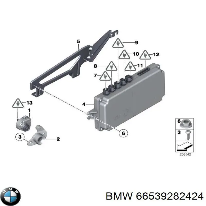 66539282424 BMW módulo de control de la cámara