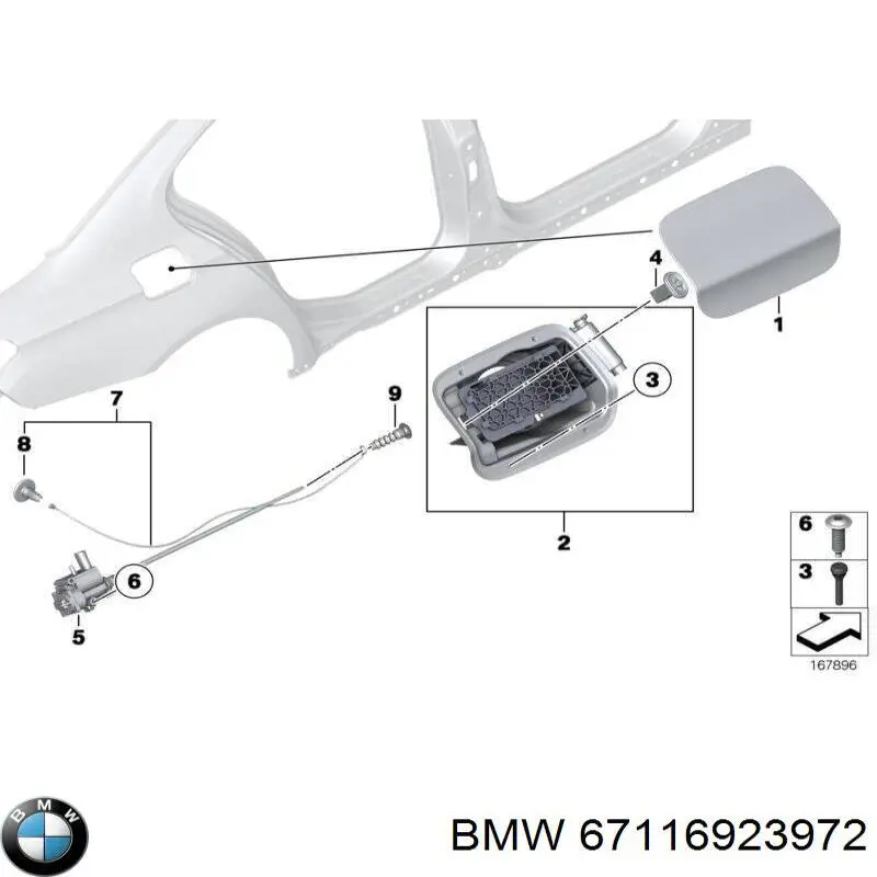 Cerradura, tapa del depósito de gasolina BMW 7 (E65, E66, E67)