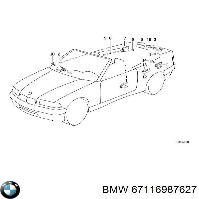 67111387610 BMW cerradura, tapa del depósito de gasolina