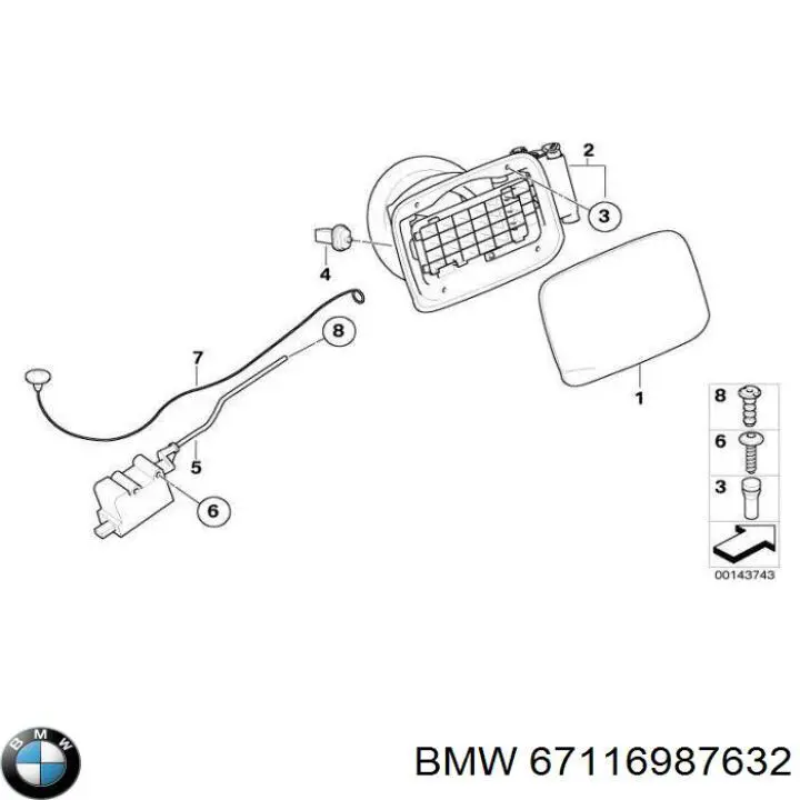 Cerradura de la tapa del depósito de combustible BMW 67116987632 precio, desde 37,75 EUR