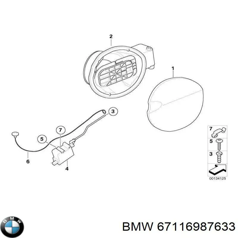 Cerradura de la tapa del depósito de combustible BMW 67116987633 precio, desde 40,66 EUR